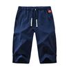Men's Loose Tie Cropped Pants Elastic Waist Beach Pants Plus Size