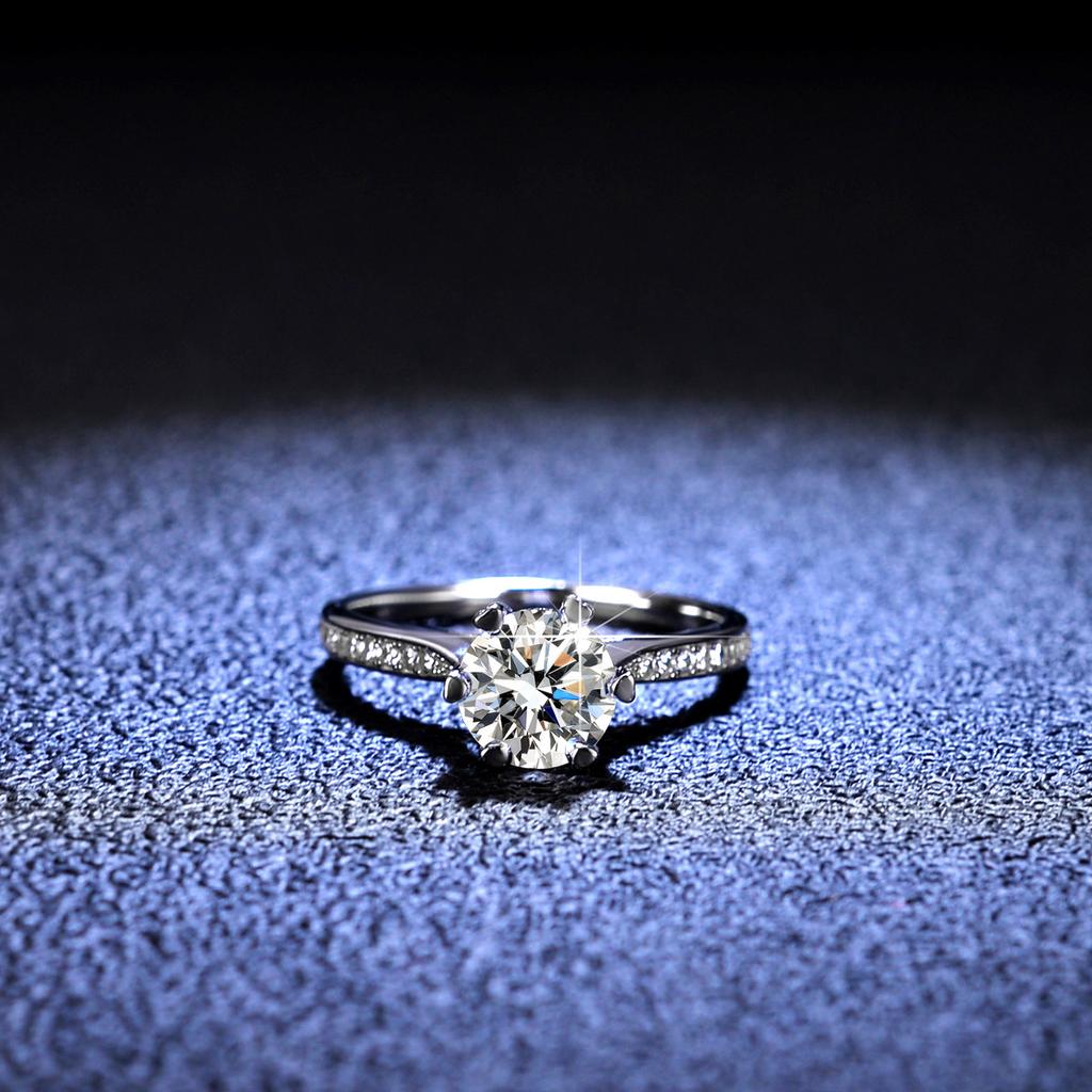 Кольцо с бриллиантом цвета D из муассанита для женщин, серебро 925 пробы, один карат, хит продаж, кольцо с шестью когтями, обручальное кольцо, предложение, кольцо с бриллиантом, подарок для подруги