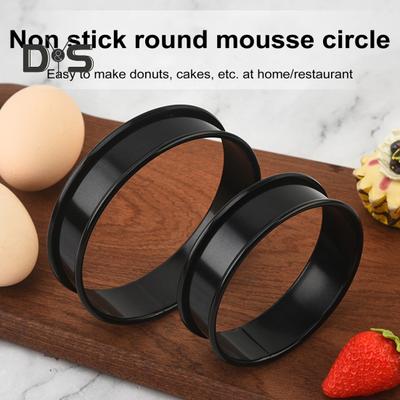 6 шт. английских колец для кексов из нержавеющей стали с антипригарным покрытием, форма для выпечки, двойной закрученный край, пищевое кулинарное кольцо 8 см 10 см