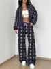 Splicing Autumn And Winter New European And American Fashion Sense Women'S Clothing Floral Printing Suit Women