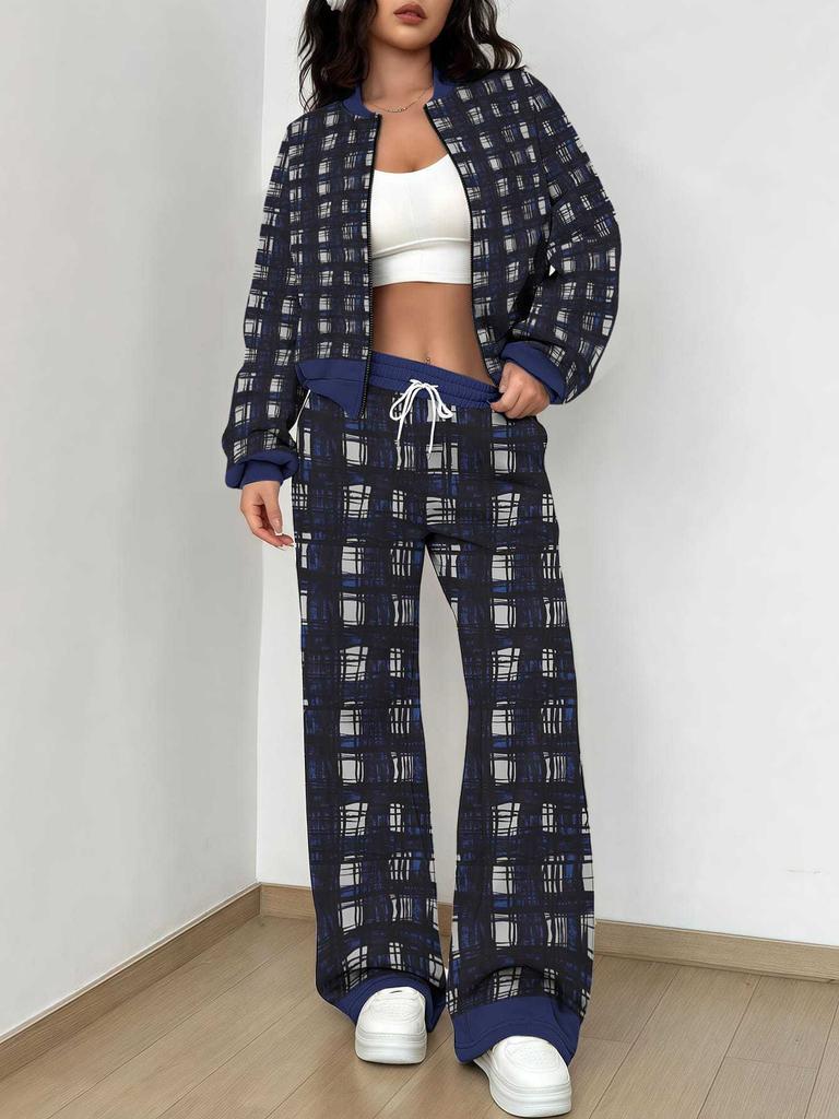 Splicing Autumn And Winter New European And American Fashion Sense Women'S Clothing Floral Printing Suit Women