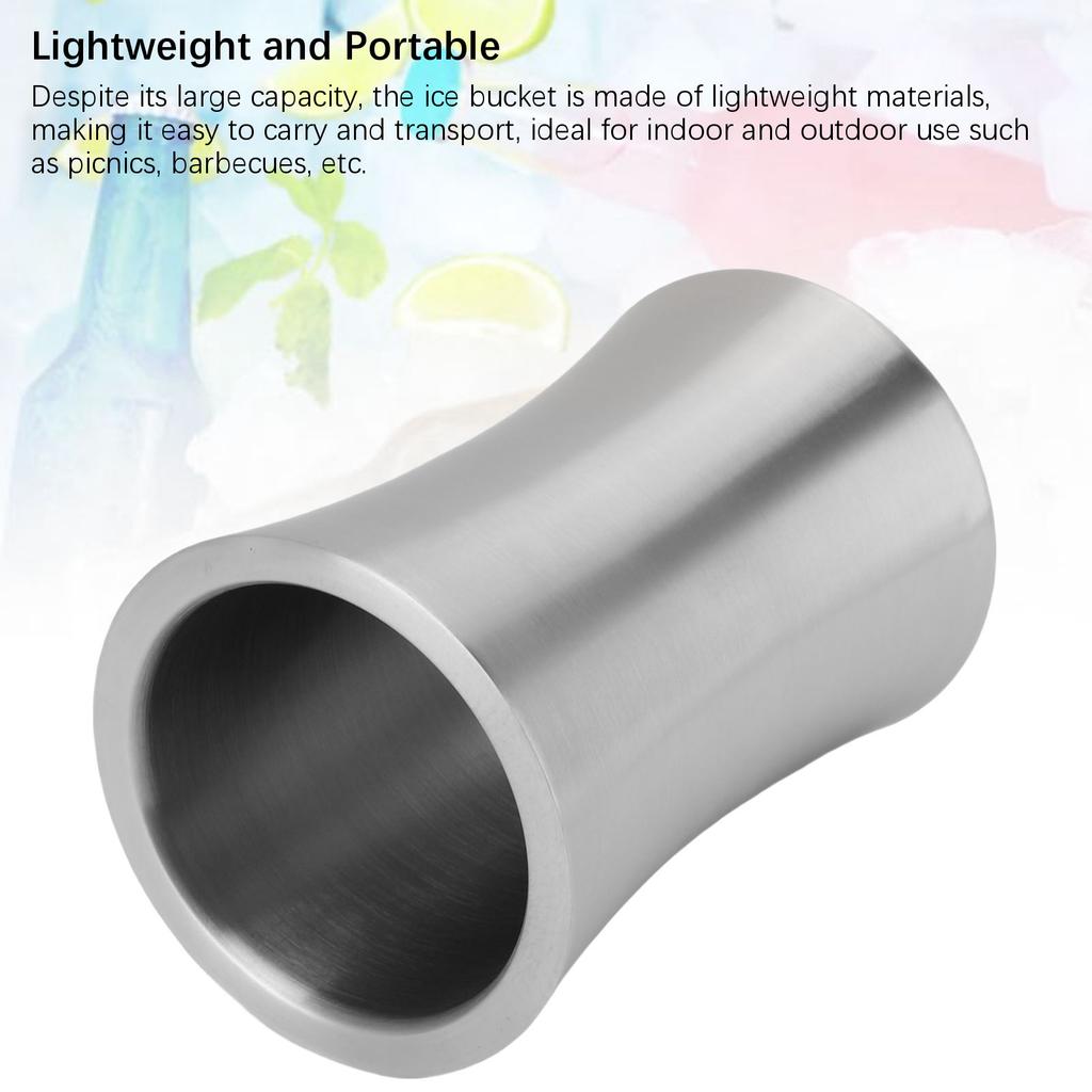 Ведро для льда из нержавеющей стали 304, в форме талии, изолированное ведро для красного вина, шампанского