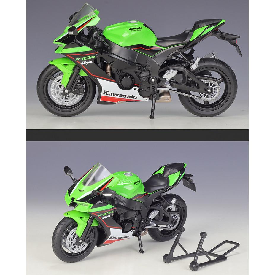 Масштаб 1/12 WELLY 2010 Kawasaki Ninja ZX-10R, модель мотоцикла из сплава, литье под давлением, металлические игрушечные транспортные средства, коллекция высокой имитации, детские подарки