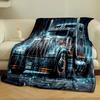 Futuristic semi-truck with glowing circuitry and digital accents. for all seasons blanket lunch break throw gift