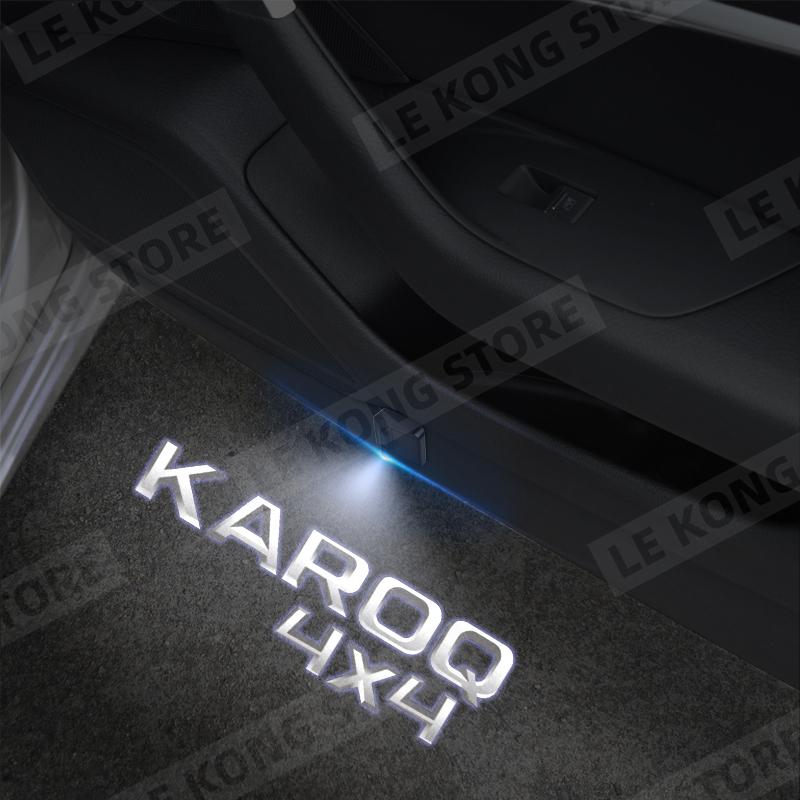 ZDVK6 For Skoda Octavia Superb Karoq 4X4 Emblem Car Door Light Welcome Wireless Laser Projector Auto Decoration HD LED