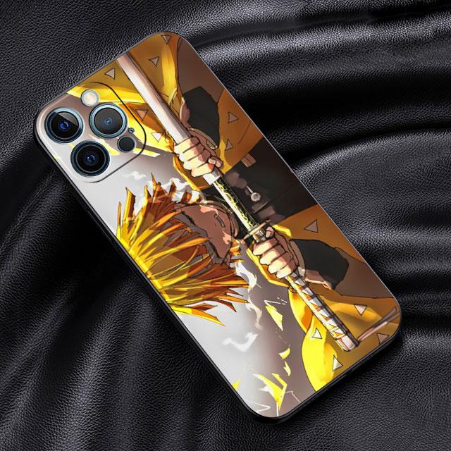 Чехол для Apple iPhone 14 13 11 12 Pro 7 XR X XS Max 8 Plus 6 6S SE 2022 13Pro черный мягкий телефон Funda аниме Demon Slayer