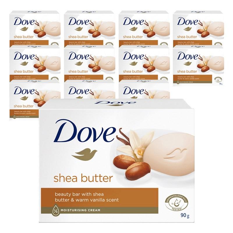 Dove Shea Butter Beauty Bar Soap Vanilla Scent, 90g, 12 pcs