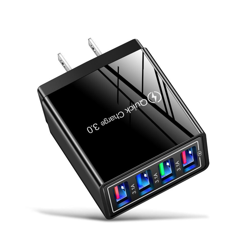 4-портовое USB цветное мобильное зарядное устройство 5 В 3 А EU/US вилка Настенное и дорожное зарядное устройство