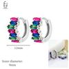 925 Sterling Silver Ear Needle Fashion Hoop Earrings Colorful Crystal Pendants Gold Earring Premium Luxury Women's Jewelry Gift