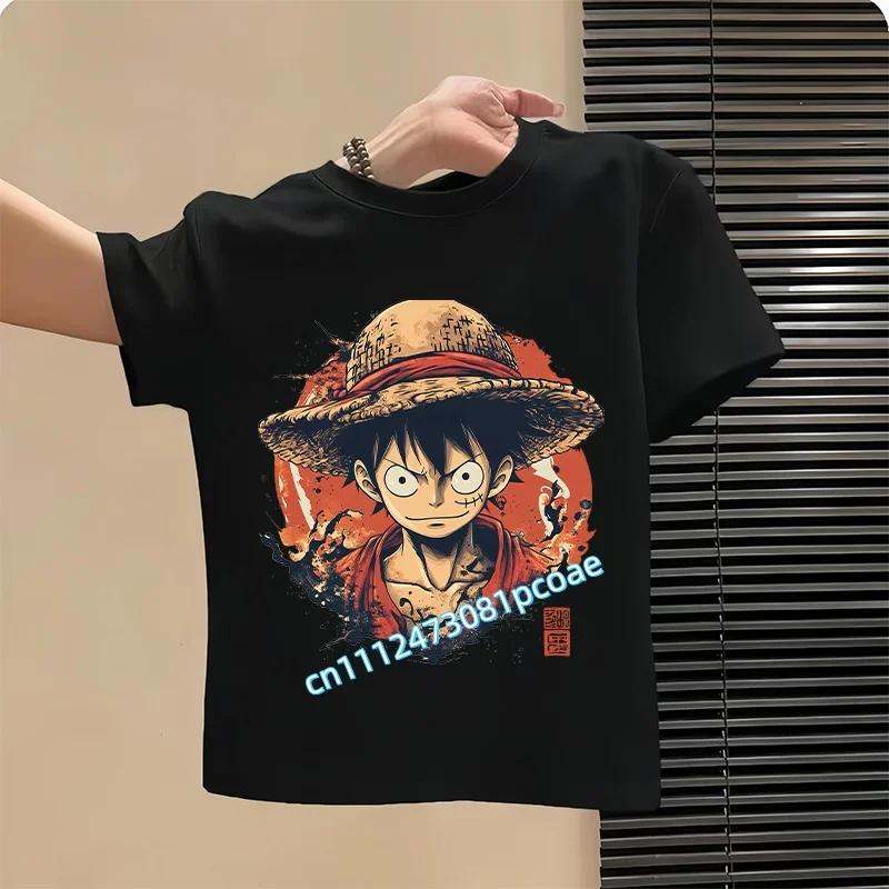 Summer New Luffy Zoro One Piece Anime Boys Girls Cotton Tee Shirts Short Sleeve Tops Baby Clothing Toddler Children Clothes Tops
