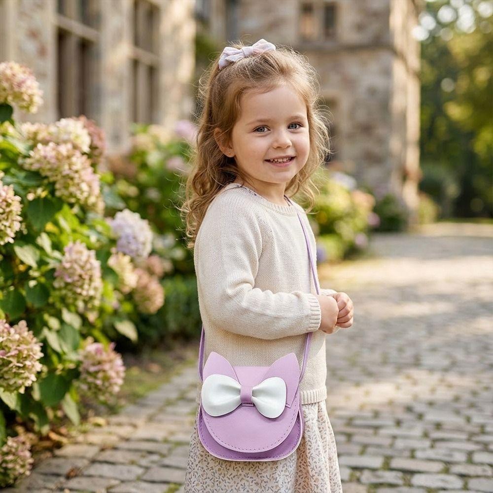 Fashion Princess Kids Crossbody Bag Bow Cartoon Mini Shoulder Bags Kids Small Bag Children