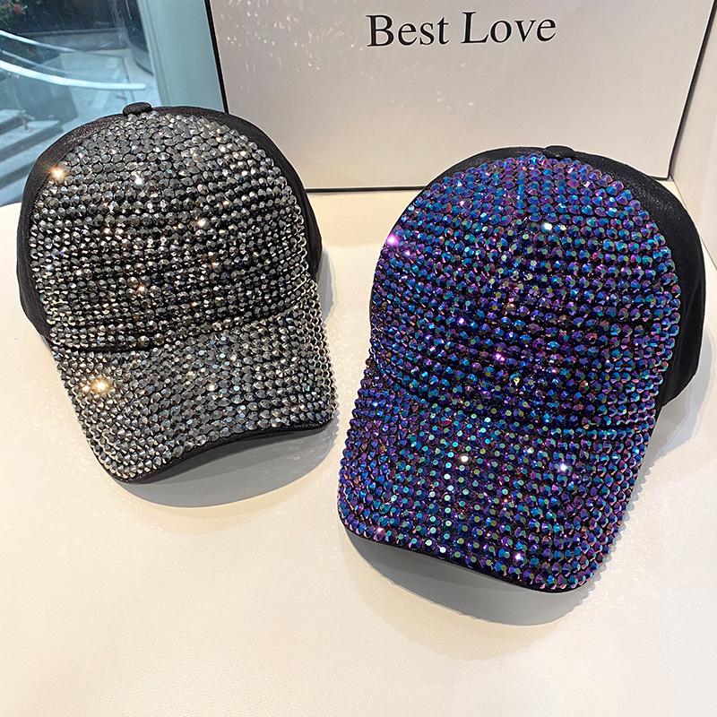 Летняя женская бейсболка Корейская дикая Весенне-осенняя Кепки со стразами Мода Индивидуальность Уличные акценты Хип-хоп шляпы EMA