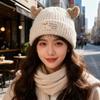 Cute Christmas Antlers Knitted Autumn Winter Warm Beanie Ear Protection Cold-proof Common Unisex Face-revealing Hat
