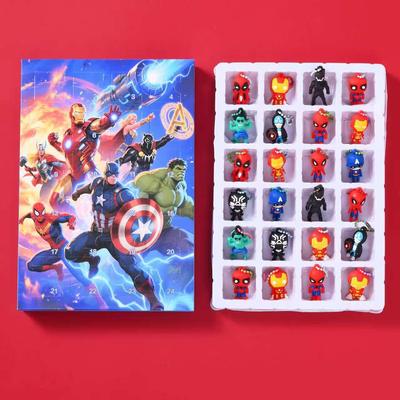 Фигурки-сюрпризы серии Marvel: 24 брелока-подвески Человек-паук и Капитан Америка