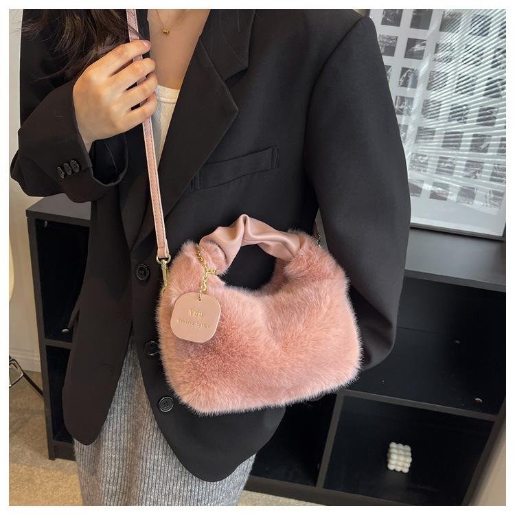 High-end Mink Velvet Pleated Fur Bag Bags2025 New Handbag One Shoulder Underarm Bag Crossbody Bag