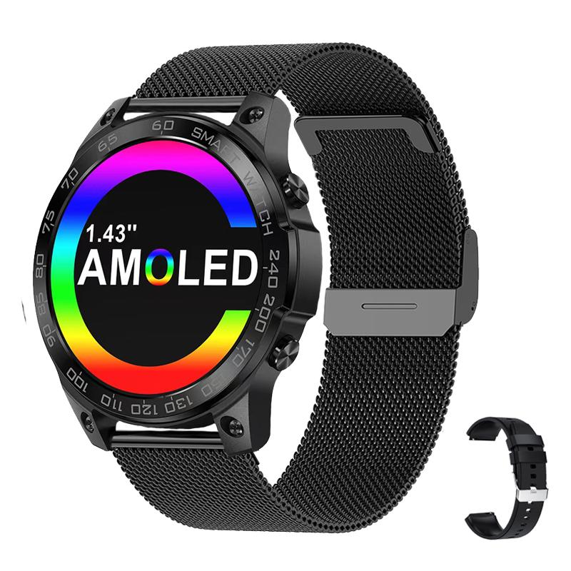 1,43-дюймовый 466*466 Amoled экран мужские умные часы IP68 водонепроницаемый экран всегда показывает 400 мАч аккумулятор Bluetooth вызов умные часы