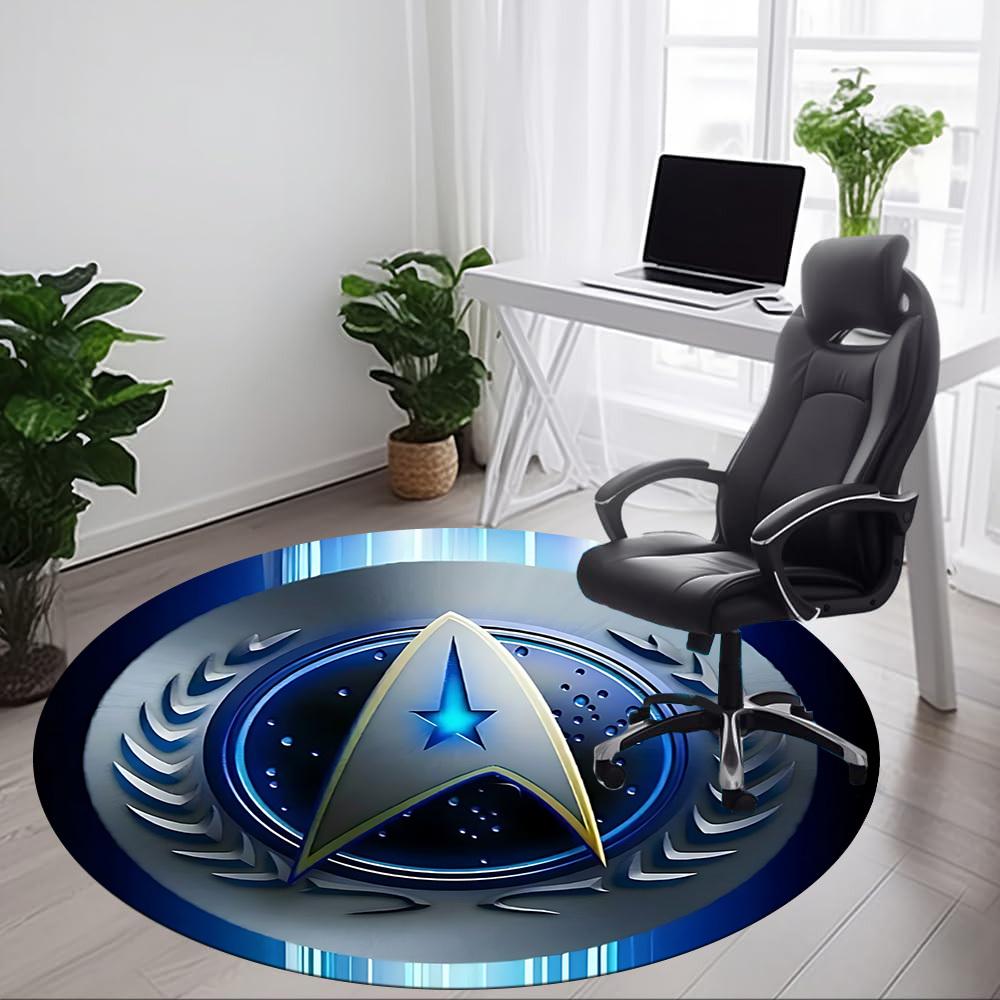 1 шт. Круглый ковер Star Trek для офиса, коврик для помещений, подходит для офиса, спальни, гостиной, домашнего декора, декора комнаты, Offic a0928134