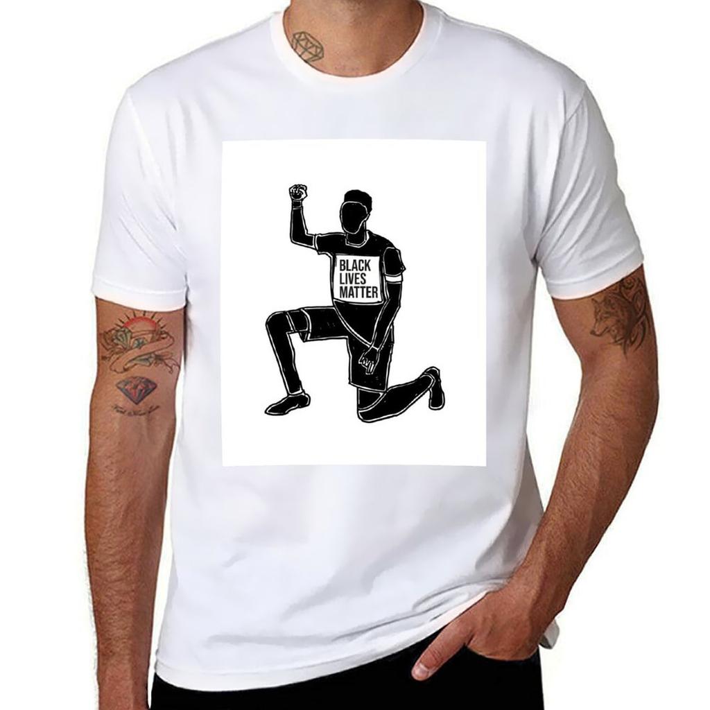 Black Lives Matter Taking The Knee Tshirt Retro Style Print Casual Top