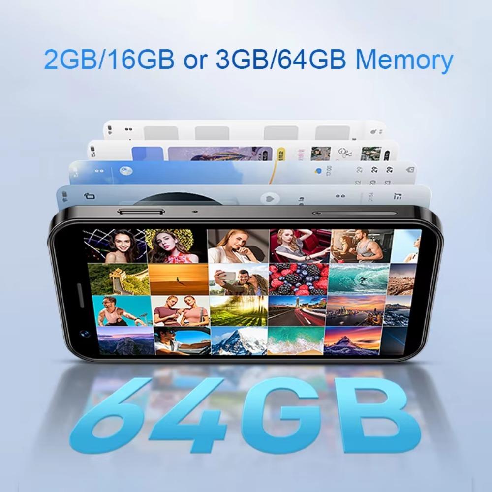 UNIWA Маленький мобильный телефон 3 дюйма Android 10 Большая батарея 2000 мАч