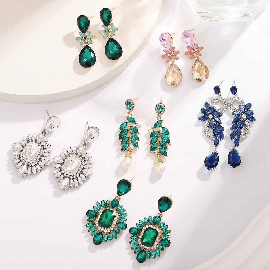 Vintage Luxury Teardrop Olive Leaf Tassel Earrings For Women Elegant Dangle Drop Earrings Evening Party Jewelry