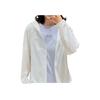 Casual Simple Solid Color Loose Stand Collar Jacket Women Jackets Pure-White 162525602-3