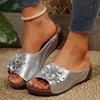 Women's Sandals Soft Heels Sandals Summer 2025 Casual Wedges Heeled Shoes Women Elegant Low Platform Slippers Sandalias