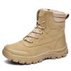 2024 New Men's Winter Snow Boots Platform High Quality Outdoor Boots  Leather Desert Work Ankle Boot Lace-Up Warm Boot