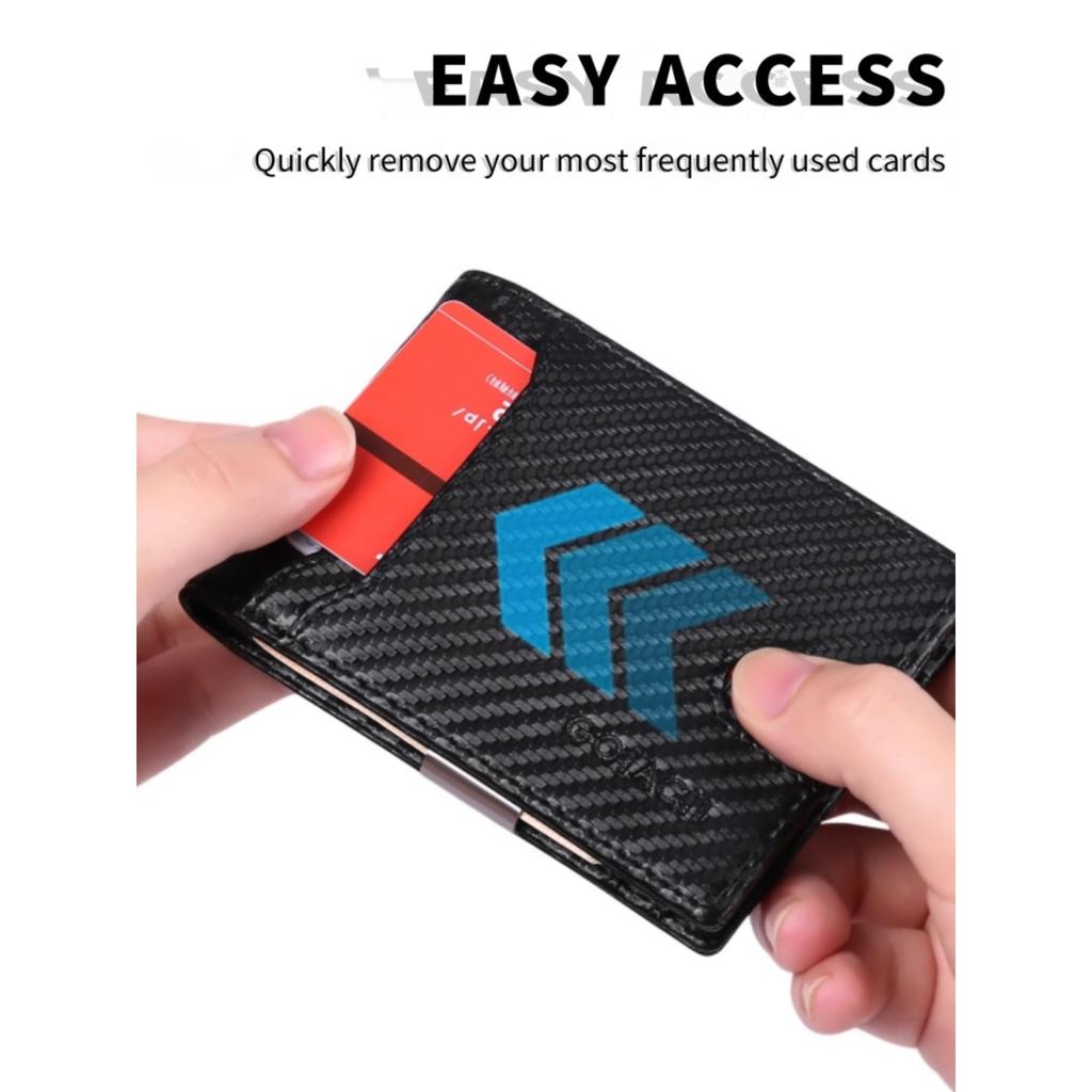 Men's Ultra-thin Wallet Europe and the United States Simple Casual RFID Dollar Clip Leather Card Bag Wallet Men Integrated