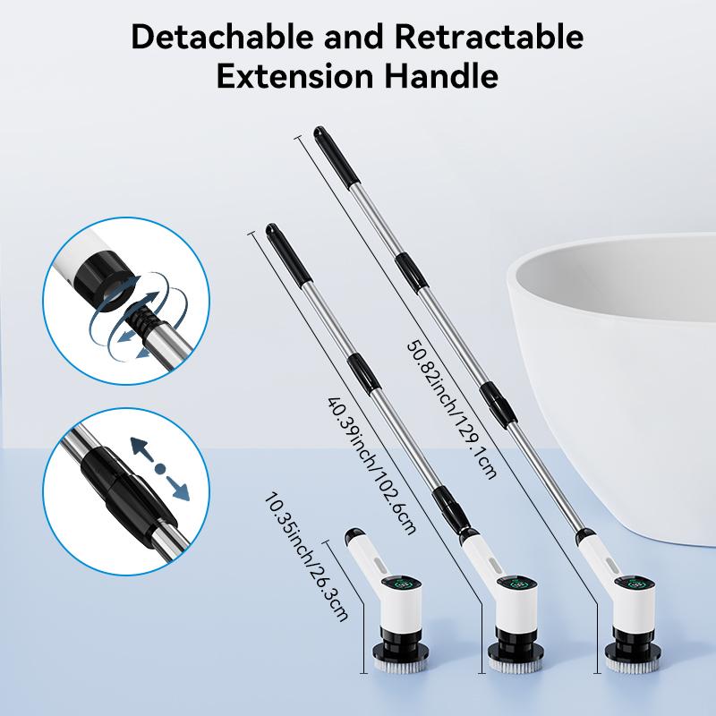 Электрическая щетка для чистки Электрическая щетка с 7 насадками 2 регулируемые скорости Светодиодный дисплей Вращающийся скруббер для глубокой очистки Инструмент