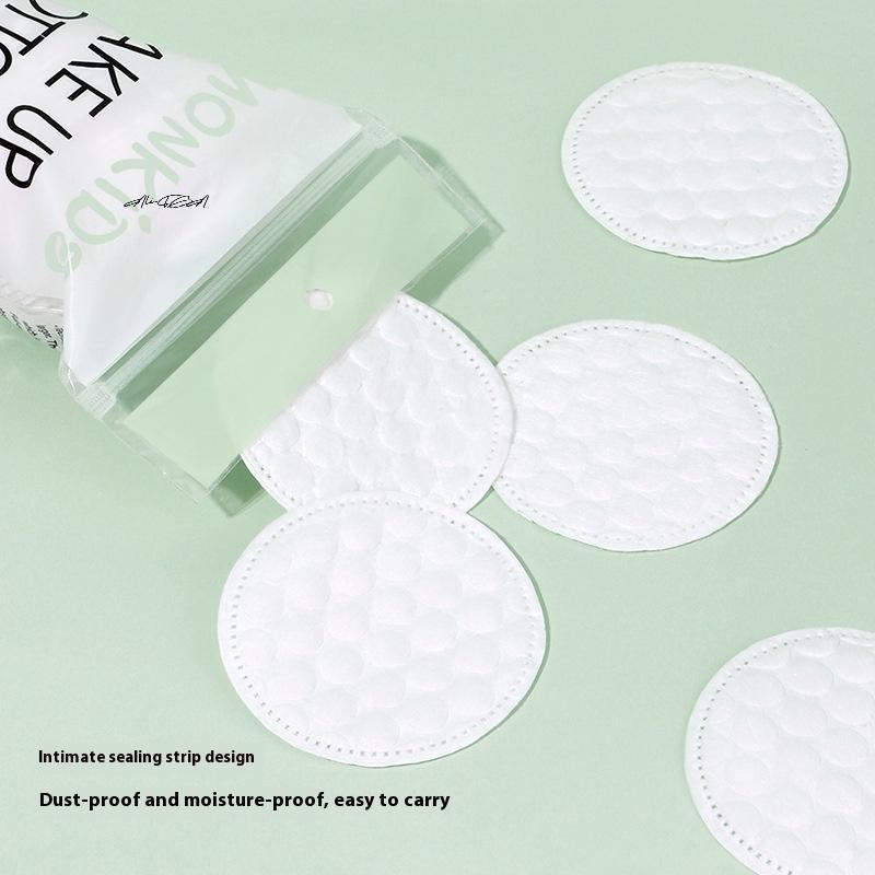 100Pcs Soft Breathable Circular Makeup Remover Pads Double-Sided Pearl Textured Cotton for Daily Facial Cleaning