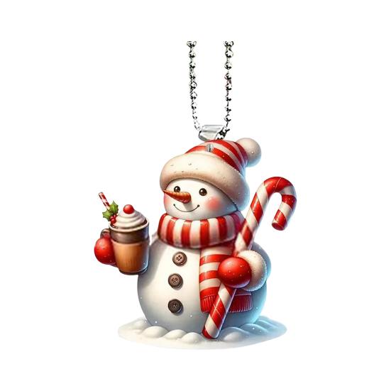 Рождественский подвесной орнамент акриловый мультяшный стиль кулон с шнурком