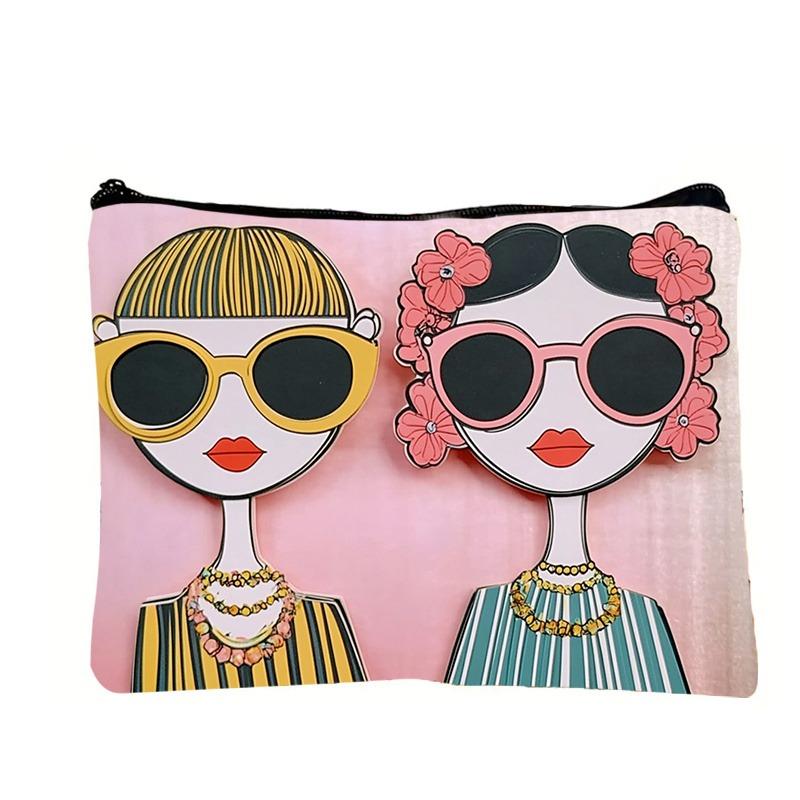 Makeup Pouch with Cartoon Character Patterns, Bright Colors, And a Fun, Charming Design for Travel And Camping Toiletry Bag