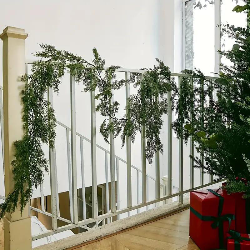 2025 Christmas Soft Touch Cypress & Pine Needle Vines for Wall or Door Decoration