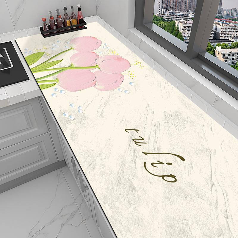 Washable, no-wash kitchen countertop protector, waterproof, oil-proof, heat-insulating, simple table mat, non-slip mat