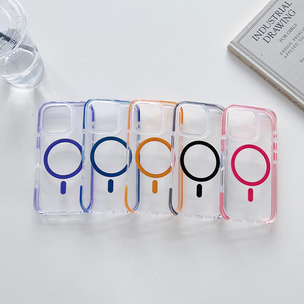 For iPhone 16 Pro Max Case Compatible with MagSafe Clear TPU Acrylic Phone Back Cover