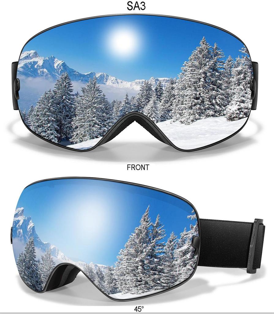 Высококачественные противотуманные горнолыжные очки со сферической линзой в форме запятой