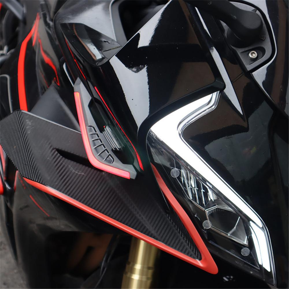 2x Мотоциклетный винглет боковой спойлер аэродинамическое крыло ветровой плавник с красной светодиодной подсветкой