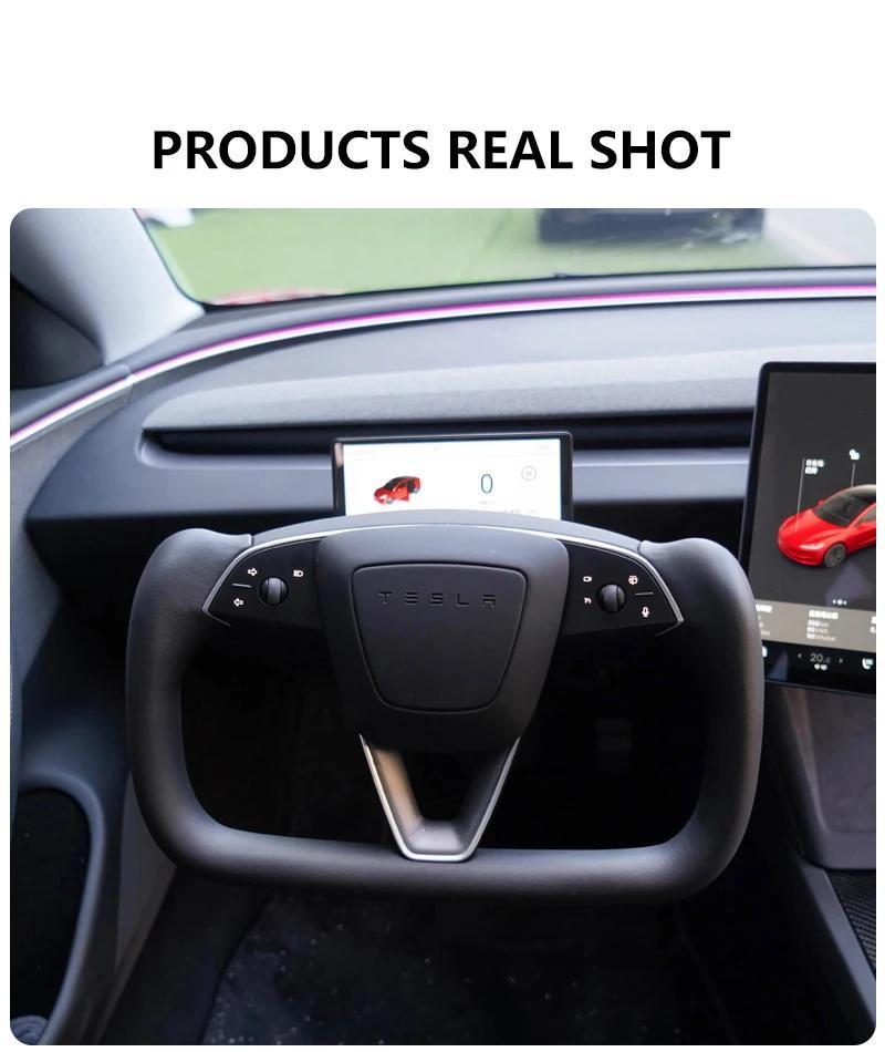 Hot Selling Tesla Model 3 Highland Steering Wheel, Alcantara/Nappa Leather Racing Style Handle Upgrade