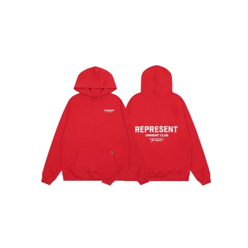 24S cross-border foreign trade supply American trendy brand REPRESENT basic letter printing men's and women's hooded loose sweater
