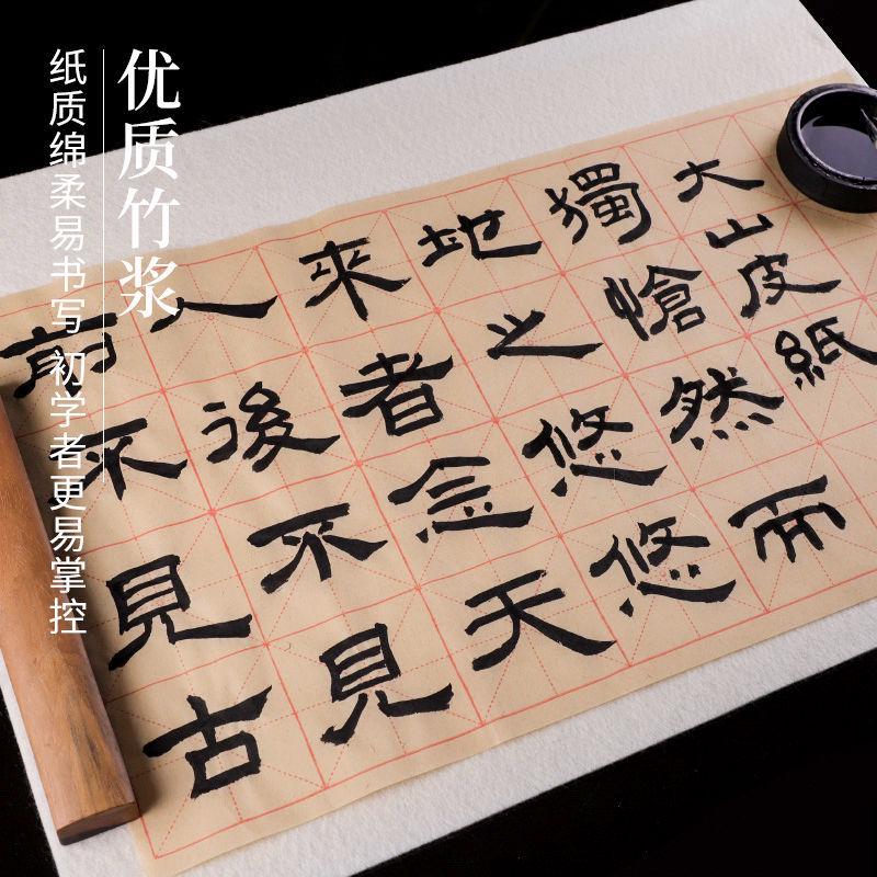 Beginner's Calligraphy Deckle Edge Rice Grid Paper - Thickened Bamboo Pulp Xuan Set