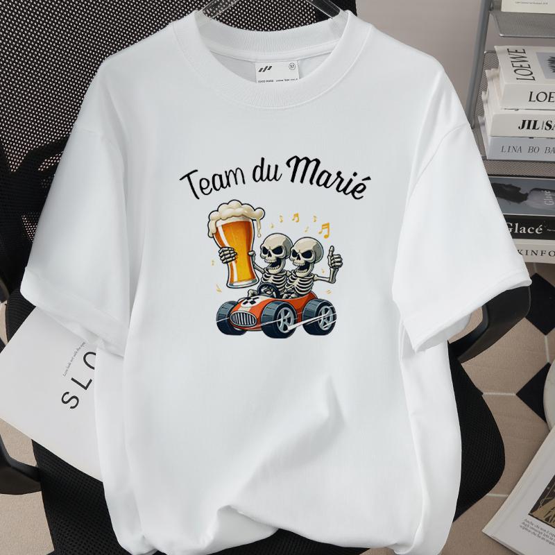 Future Groom Team Groom Short Sleeve Tees 260G 100 Cotton Tshirts French Mens EVG Single Farewell Wedding Party Tops M13