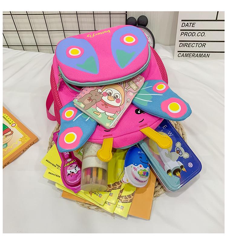 Летний детский рюкзак Anti-Lost 2024 года: Красочный дизайн мультяшной бабочки