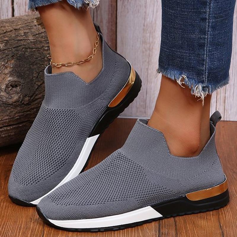 Модная обувь Женские кроссовки Прогулочная обувь для женщин Плоские женские кроссовки Легкие повседневные кроссовки на платформе Slip On Tenis Feminino