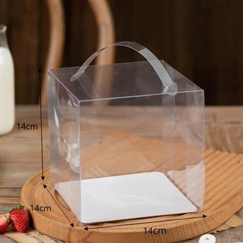 10 комплектов, прозрачная маленькая коробка для торта, 4 дюйма, 5 дюймов, квадратные портативные коробки для десертов, герметичная и видимая переносная упаковка для торта на день рождения