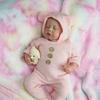 17 Inch Reborn Dolls LouLou with Closed Eyes Soft Touch Cloth Body Realistic Newborn Babies Doll Hand Draw Hair Rebirth Dolls for Kids Birthday Gift
