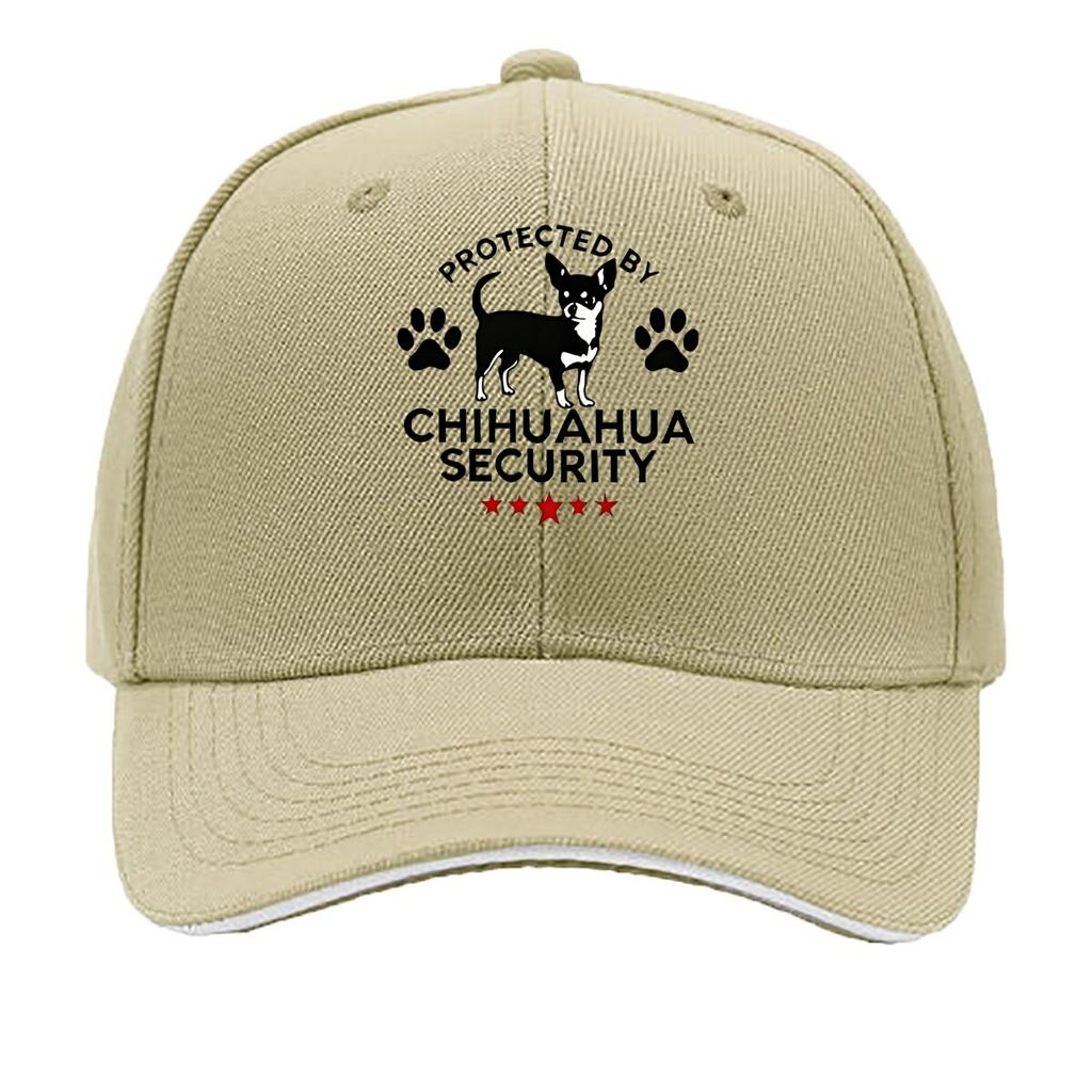 Кепка бейсболка для охраны чихуахуа Регулируемая Snapback Легкая Черная с Белыми Отпечатками Лап Кепка-сэндвич