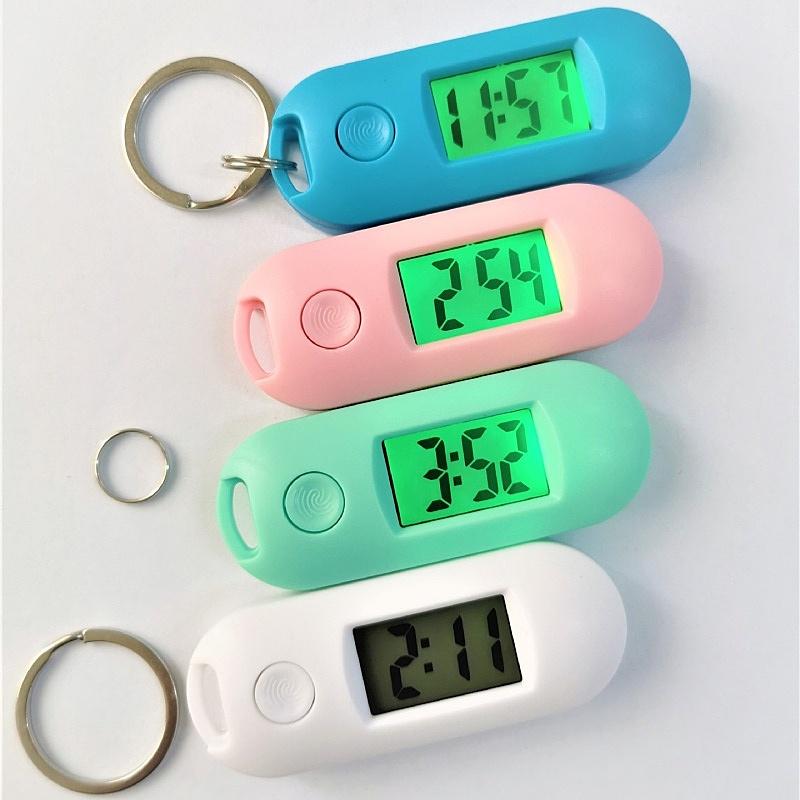 Mini Portable Digital Desk Clock Time Date Display Glow Backlight AG10 Battery Powered Table Clock With Keychains LCD Clock
