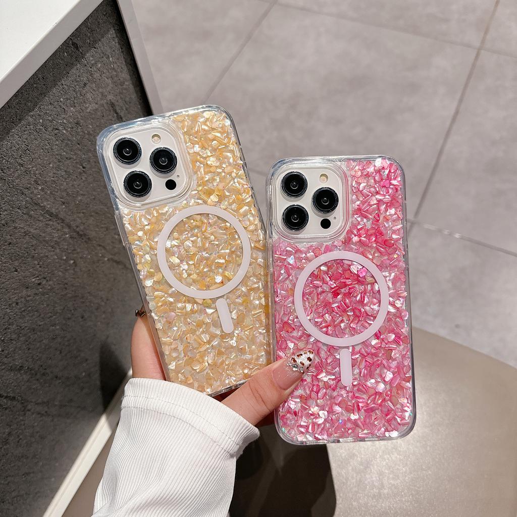 For iPhone 15 Pro Case Compatible with MagSafe Epoxy PC+TPU Shockproof Phone Cover