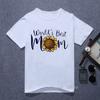 Лучшая в мире мама Подсолнух Принт Буквы Футболки Графические футболки Женские Белые Футболка Супермамы Женские Летние Топы Футболка Femme