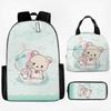Cute Student School Bag with Insulated Lunch Bag for Kids, Featuring a Charming Cartoon Design Suitable for a Certain Brand's Children's Backpack.